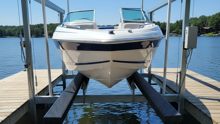 Upgrade your boat lift with lifetime composites. No rot, no mildew, UV-resistant — keeps your boat elevated safely.
